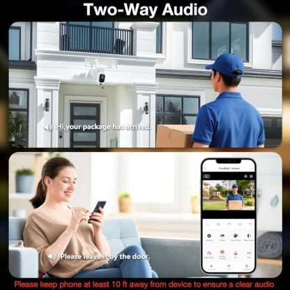Onforu 2K Floodlight Camera Plug&Hardwired, Smart Security Camera Outdoor