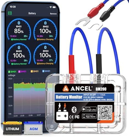 ANCEL BM200 Blue-US Battery Monitor 12V Automotive Bluetooth
