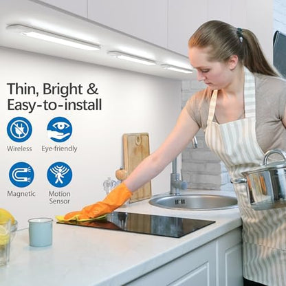 11.8 inch Motion Sensor Under Cabinet Light, 5-Pack, Cool White
