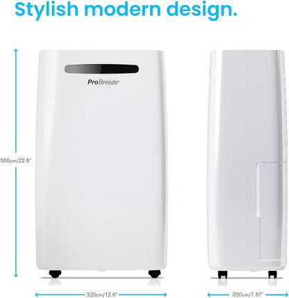 Pro Breeze 50 Pint Dehumidifier - 3,500 4,000 Sq Ft Dehumidifiers for Home Large Room Basements with Humidity Sensor, Auto Shut Off, Continuous Drainage Hose, Removes Moisture, Ideal for Basement