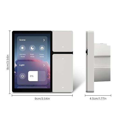 Smart Home Control Panel 3 Gang Relay Touchscreen and 3 Button All in One Smart Switch Built in IR for Home Devices Control Wall Mount Smart Panel