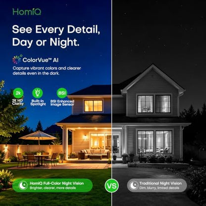5MP 3K Light Bulb Camera,Color Night Vision Wireless with Alexa