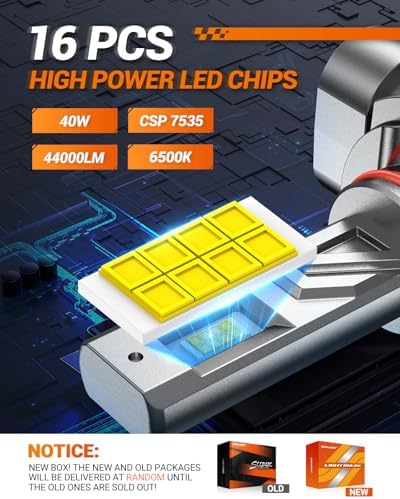 SEALIGHT HB4/9006 LED Bulb, 900% Super Bright, 6500K White Light, Real 1:1 Size, Plug and Play, IP68 Waterproof, 2 Pack