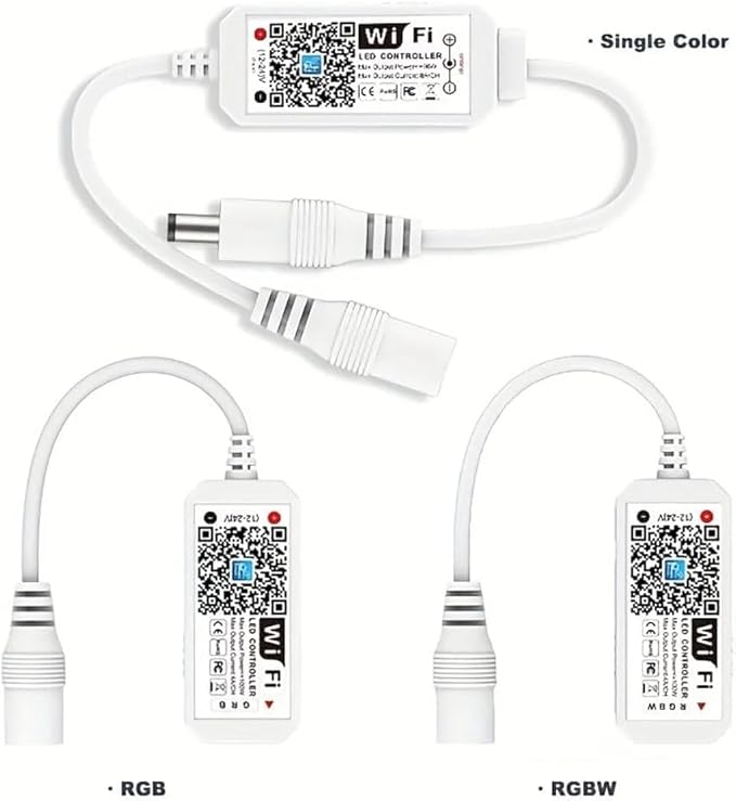 WiFi RGB Controller Magic Home APP Compatible with Alexa Google Home for DC12-24V RGB LED Strip Light Voice Dimmer (WiFi, RGB)