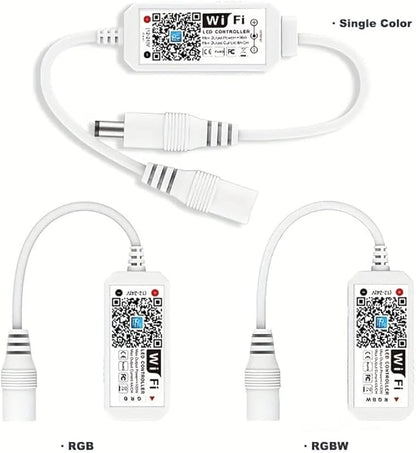 WiFi RGB Controller Magic Home APP Compatible with Alexa Google Home for DC12-24V RGB LED Strip Light Voice Dimmer (WiFi, RGB)