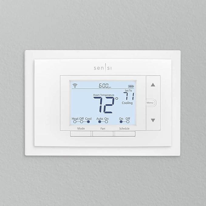 Emerson Sensi Wi-Fi Smart Thermostat for Smart Home, DIY, Compatible with Alexa, Energy Star Certified, ST55 & F61-2663 Wall Plate for Sensi Wi-Fi Programmable Thermostat, White