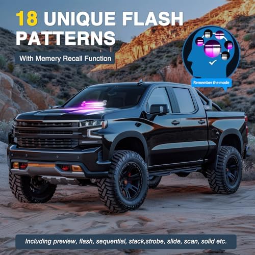 Nilight 12LED Traffic Advisor Strobe Light Bar Purple White Hazard Safety