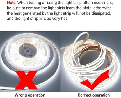 49.2ft/15M 24V COB LED Strip Light Cool White 6000K 5760LEDs 11000lm