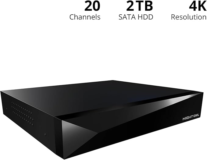 Night Owl 2-Way Audio 20 Channel 4K Video Home Security DVR with 2TB Hard Drive (Add up to 20 Total Cameras) (2 TB)