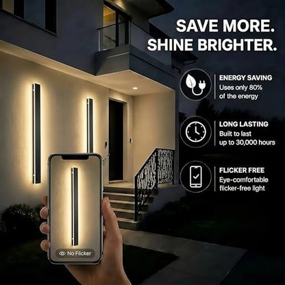 4.33In Wide Modern Outdoor Wall Light for Garage,Dimmable LED Sconce