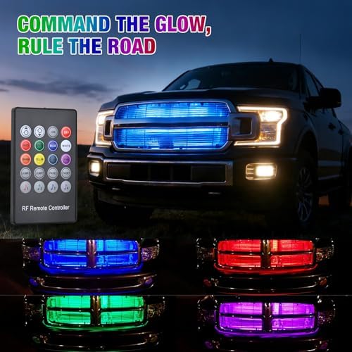 Nilight 4PCS 12" RGB LED Grille Light Strips with Wireless Remote Control
