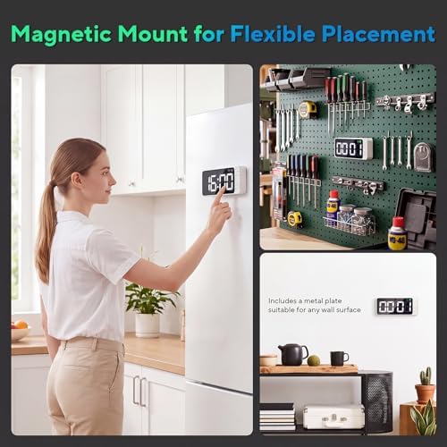 Hidden Camera Magnetic Clock 4K WiFi Indoor Cam with Long Battery Life