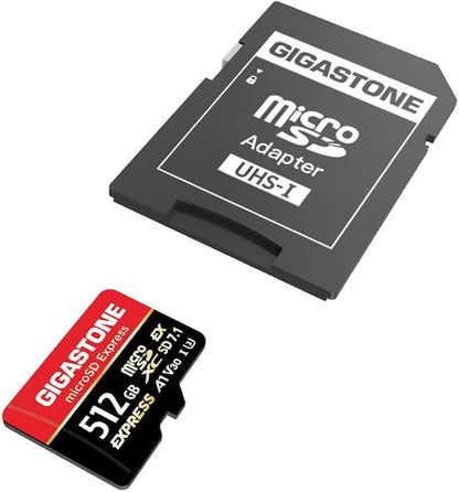 【Designed for Switch 2】 GIGASTONE 512GB microSD Express, R/W 880/650MB/s Compatible with Nintendo-Switch 2, SD 7.1, Professional Camera, A1 V30, with SD Adapter and USB C Card Reader
