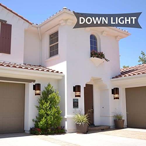 rosykite Brown Outdoor Wall Sconce, Modern Patio Exterior Light Fixture