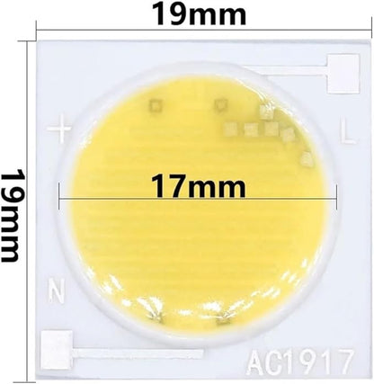 1pcs LED COB Ceramic Chip AC 220V 12W 15W 20W 30W 50W Smart IC Lighting Led DIY Beads for Led Buld Spotlight Warm and Cold White(Cold White,20W 1919mm 220V)