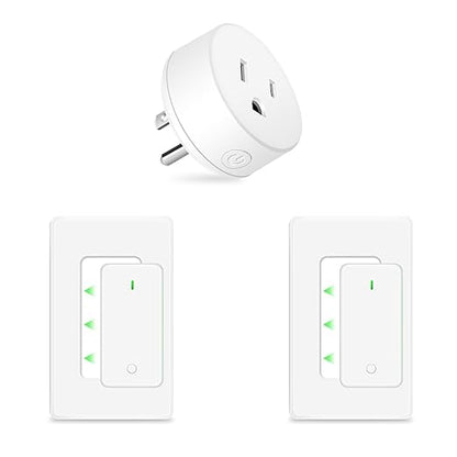 NineLeaf Remote Lamp Switch Wireless, On Off Power Switch for Lamp, Light, Fan, Programmable, No Wiring Needed, 500ft RF Range, FCC Listed,2 Remotes +1 Outlet