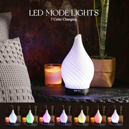 Porseme Essential Oil Diffuser 150ml Handmade Glass Diffuser 6H Runtime