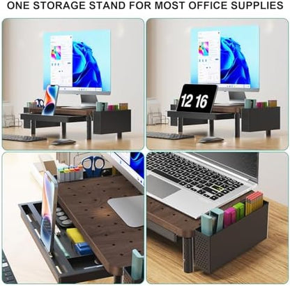 WALI Computer Monitor Stand with Storage and Pen Holder