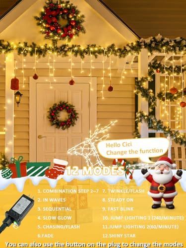 200 LED Christmas Tree Lights with Voice/Button Controlled Outdoor Indoor