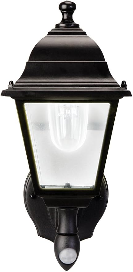 MAXSA 44219-RS Battery-Run Motion-Activated Outdoor Metal Sconce Black