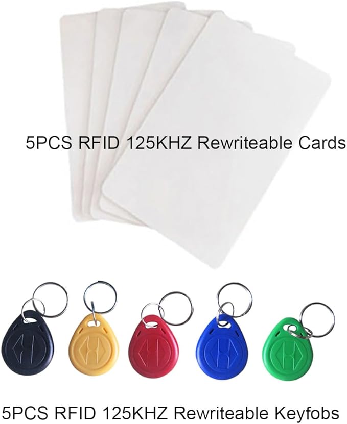 Handheld 125khz Copier RFID Smart ID Card Duplicator Used for T5577 or EM4305+5pcs NO.2T5577 Keychains +5PCS T5577 Cards