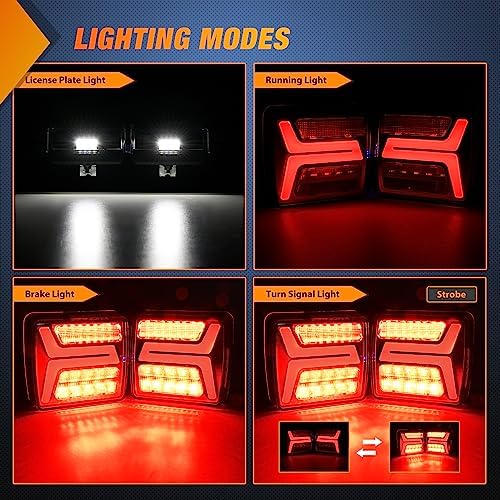 Nilight Magnetic Trailer Towing Light Kit 2PCS 58LED Wireless Rechargeable