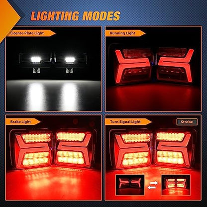 Nilight Magnetic Trailer Towing Light Kit 2PCS 58LED Wireless Rechargeable