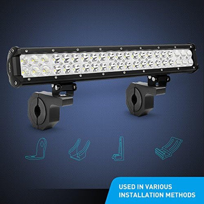 Nilight 2 Pack Off Road LED Light Mount Bracket, Horizontal Tube Clamp