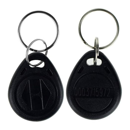 LIBO 125KHz Smart ID Key Tag Card RFID Access Control Key Card Proximity EM4100 TK4100 Keyfobs Keychains NFC Token Badge Holder (Black, Pack of 100)