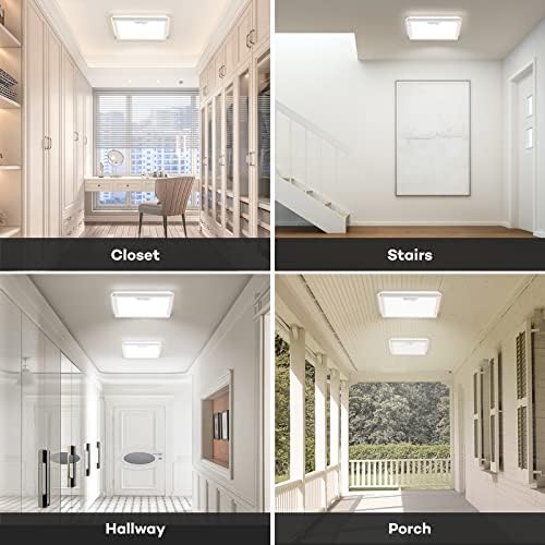 Annaror 2Pack 12in Motion Sensor Ceiling Light Wired with 3 Timer White