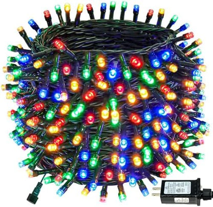 Connectable 99Ft 300LED Christmas String Lights Outdoor Indoor, Multicolor