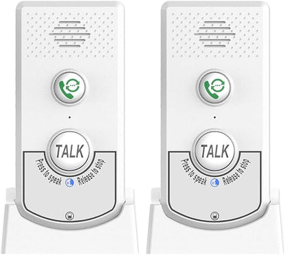 Irishom 2 Pack Intercoms Wireless for Home Voice Bidirectional Caller Home Ultra Long Distance Portable Wireless Voice Interphone Elderly Caller Room to Room Communication