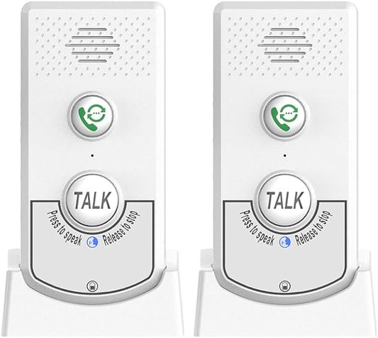 Irishom 2 Pack Intercoms Wireless for Home Voice Bidirectional Caller Home Ultra Long Distance Portable Wireless Voice Interphone Elderly Caller Room to Room Communication