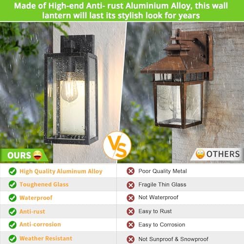 MAXvolador Outdoor Wall Light Fixtures, Exterior Waterproof Wall Lanterns