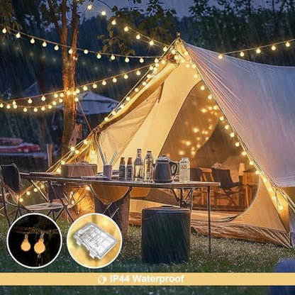 JMEXSUSS Warm White 100 LED Globe Battery Operated Christmas Lights Indoor