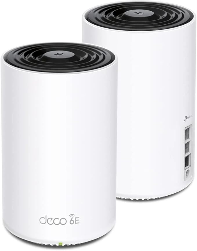 TP-Link Deco XE75 Pro AXE5400 Tri-Band WiFi 6E Mesh System - 2.5G WAN/LAN Port, Covers up to 5500 Sq.Ft, Replaces WiFi Router and Extender, AI-Driven Mesh, New 6GHz Band, 2-Pack