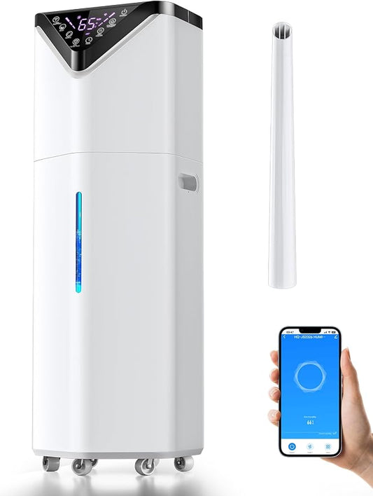 19L/5Gal Humidifiers for Bedroom Large Room 2800 sq ft, Quiet Humidifiers for Large Room, Floor Humidifier with 3 Mist Mode & Auto 180°Mist Tube for Home Whole House School Office Commercial Plants