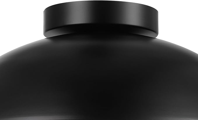 1-Light Matte Black Flush Mount Ceiling Light with White Opal Glass Shade | White Opal Glass Globe Shade, Wall or Ceiling Mount, Hallway or Entryway, Model 66000076