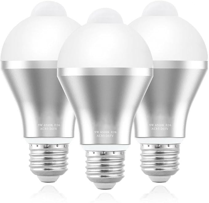 Automatic Sensor Bulbs,Motion Sensor Light Bulb for Outdoor/Indoor, Smart Light Bulbs for Home, Hotel, Basement, Toilet, Garage, Stairs, Closet