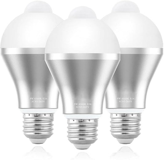 Automatic Sensor Bulbs,Motion Sensor Light Bulb for Outdoor/Indoor, Smart Light Bulbs for Home, Hotel, Basement, Toilet, Garage, Stairs, Closet