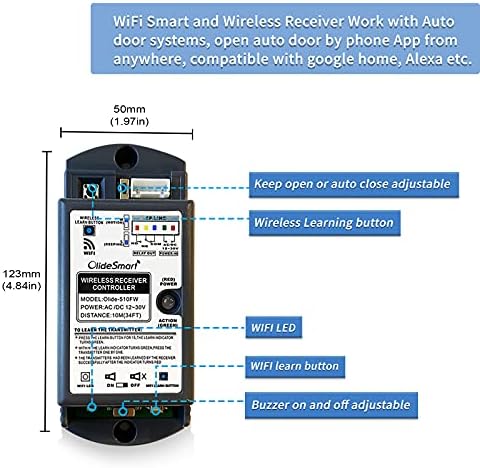 Olideauto Handicap Push Button Door Opener,Auto Door Opener with Wireless Narrow Stainless Steel Handicap Push Buttons Olide-511 and 550lbs Fail Security Electric Strike