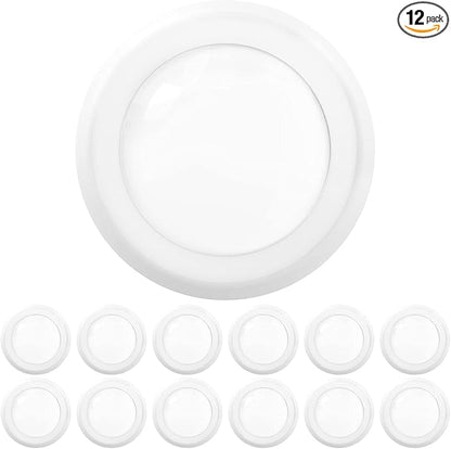 Sunco 12 Pack 5/6 Inch LED Disk Lights, Disc Lights Ceiling, LED Flush Mount Recessed Can Lighting, 1050 LM, 3000K Warm White, Dimmable, 15W=75W, Damp Rated ETL.