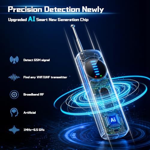 7-in-1 Hidden Camera Detectors, AI Chip Anti-Spy Camera Finder, 6 Modes