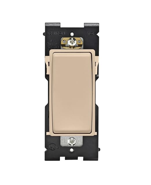 Leviton Renu Switch for Single Pole Applications, 15A-120/277VAC, RE151-DT, Dapper Tan
