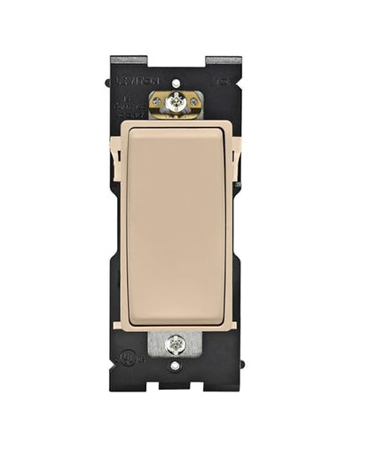 Leviton Renu Switch for Single Pole Applications, 15A-120/277VAC, RE151-DT, Dapper Tan
