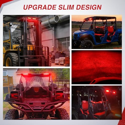Nilight Slim LED Light Bar 2 PCS Red 7 Inch Single Row 16 LEDs