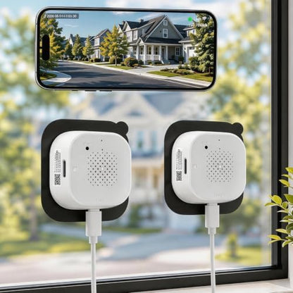 (2 Pack) 2K 3MP Window Camera with Night Vision, 5GHz & 2.4GHz WiFi Indoor Cameras for Home Security, Anti-Glare Design, Motion/Human Detection, Easy & Quick Setup, 24/7 Recording