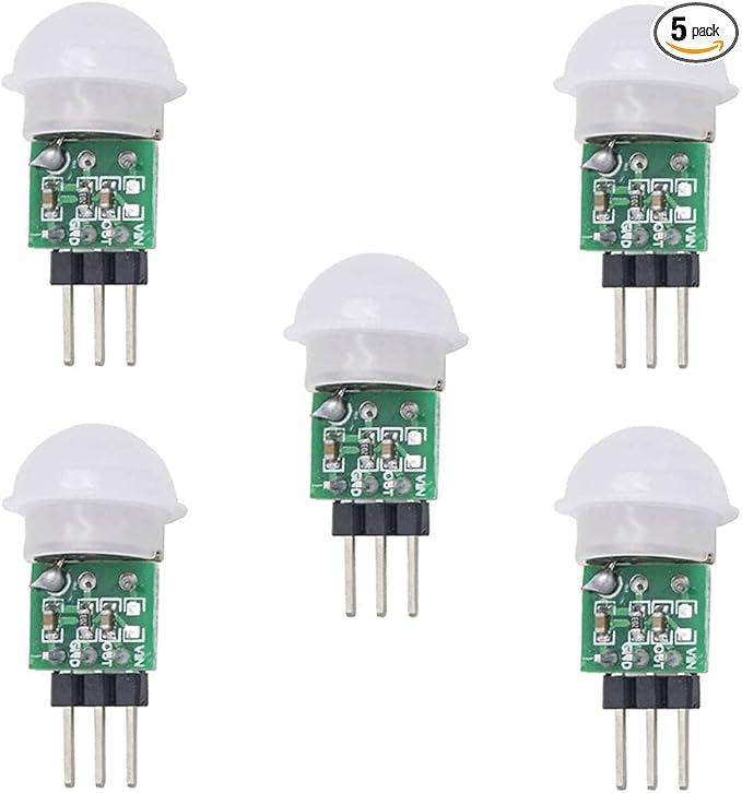 HC-SR312 AM312 Mini PIR Human Body Motion Sensor Module Pyroelectric Infrared IR Distance Detector for Arduino (Pack of 5)