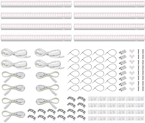 Barrina T5 Plant Lights, 5W LED Grow Light Strip, 1FT White Cover, 8 Packs