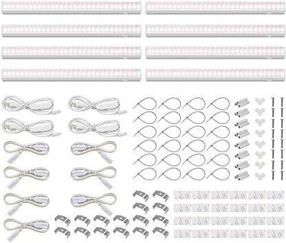 Barrina T5 Plant Lights, 5W LED Grow Light Strip, 1FT White Cover, 8 Packs